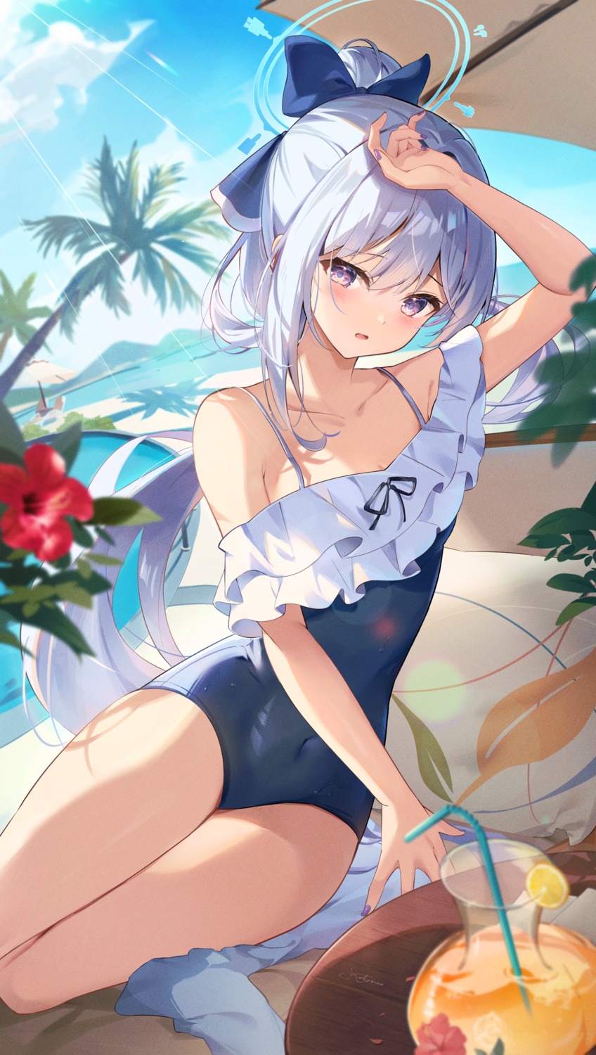 blue_archive halo kokonex swimsuits tsukiyuki_miyako