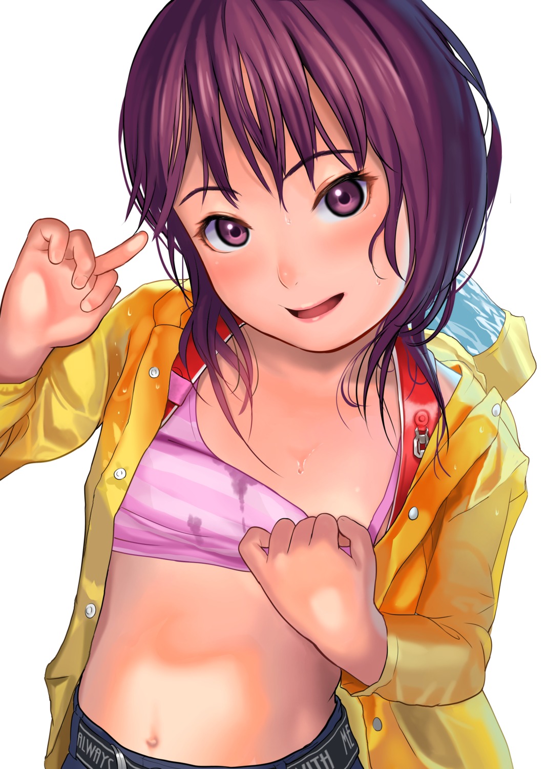 bra inashishi loli open_shirt undressing wet wet_clothes