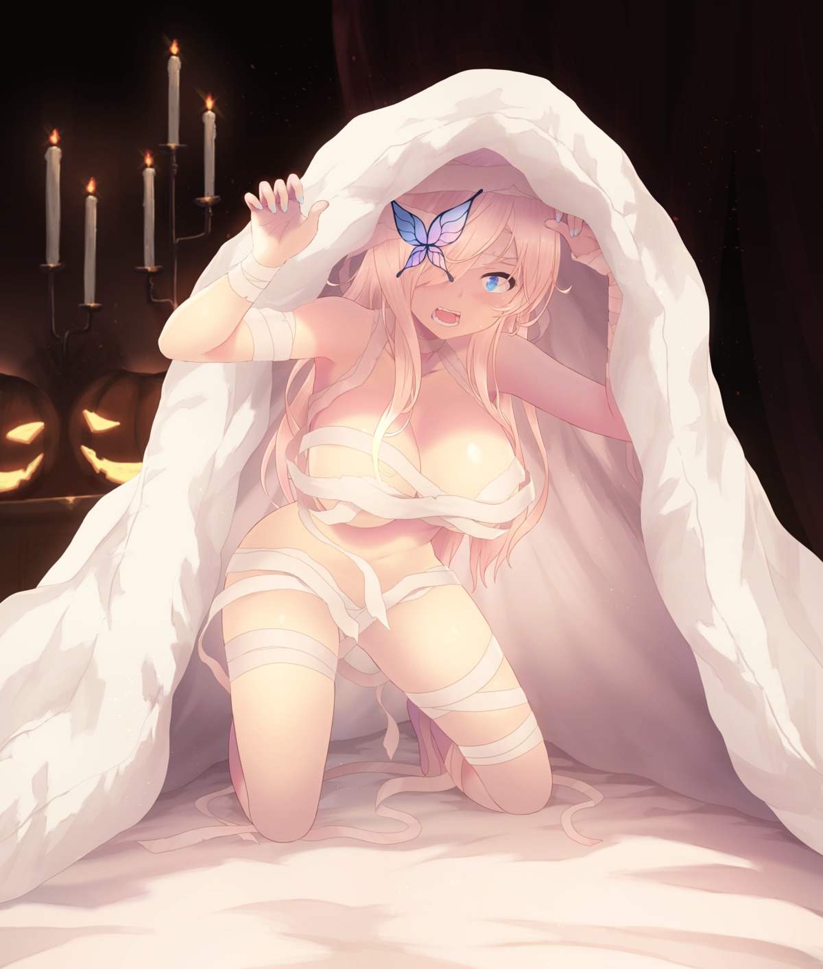 bandages boku_wa_tomodachi_ga_sukunai cait halloween kashiwazaki_sena naked_ribbon