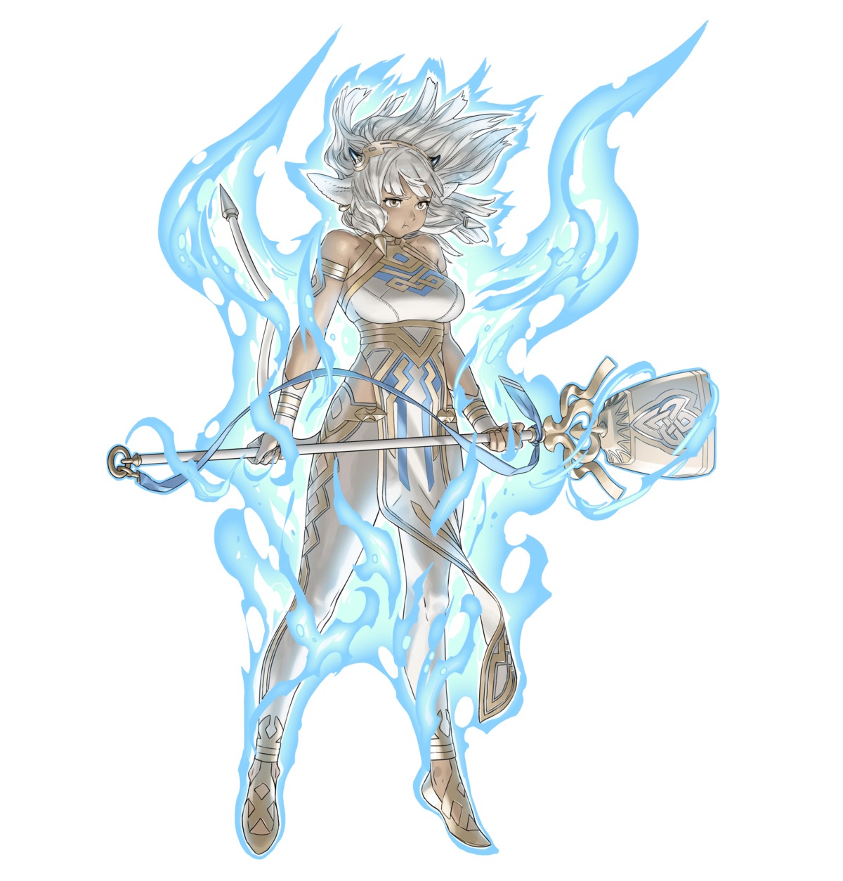 animal_ears ash_(fire_emblem) fire_emblem fire_emblem_heroes horns kozaki_yuusuke nintendo tail weapon
