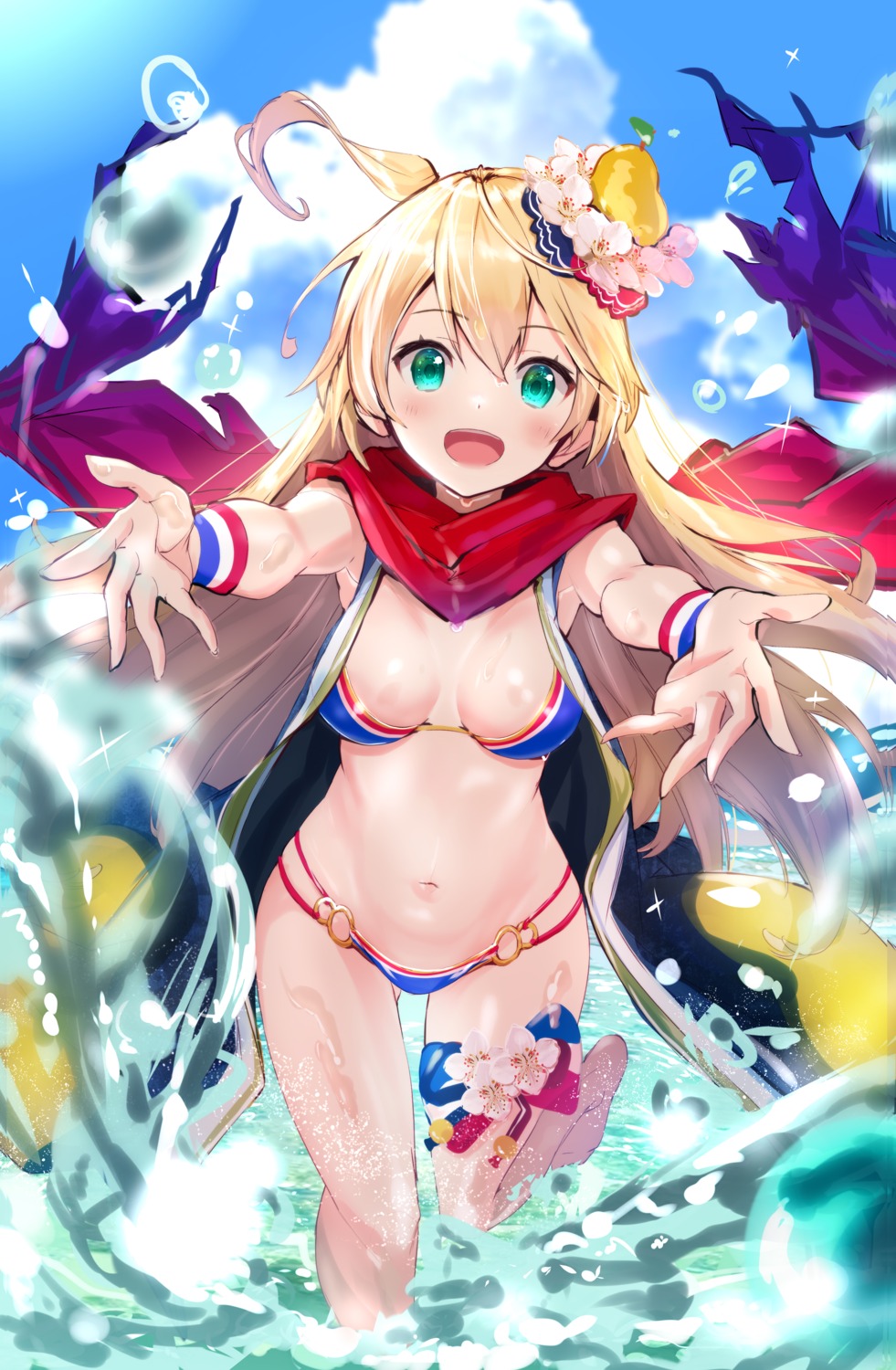 bikini fuku_kitsune garter shironeko_project swimsuits wet