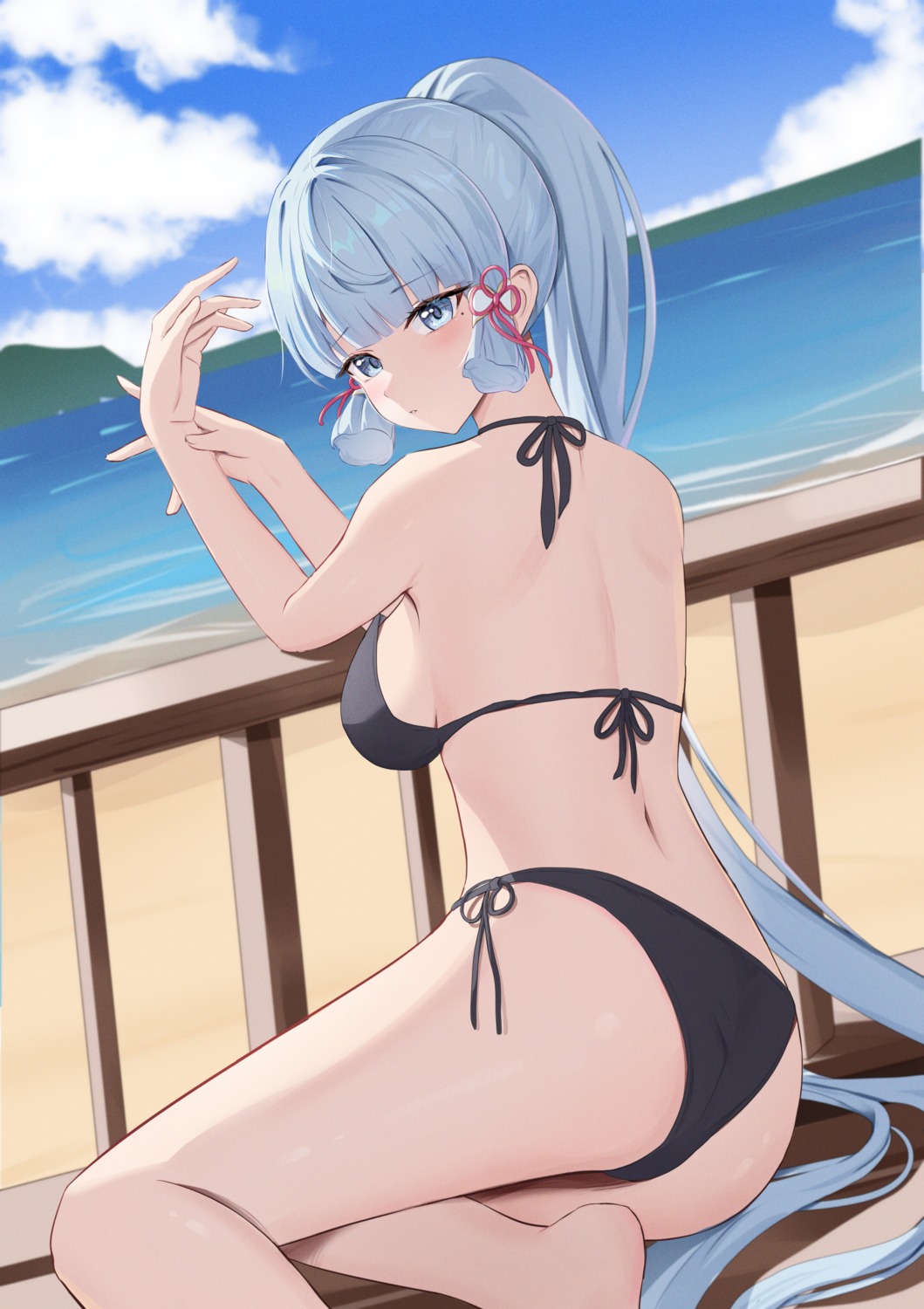 ass bikini genshin_impact kamisato_ayaka pharmarr swimsuits thong