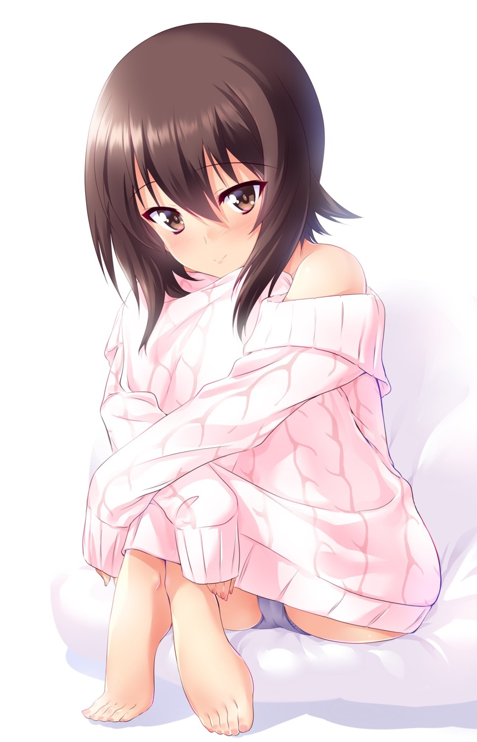 cameltoe girls_und_panzer kuzuryuu_kennosuke nishizumi_maho pantsu sweater