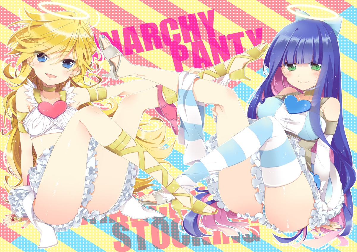 nakayama_miyuki pantsu panty panty_&_stocking_with_garterbelt panty_pull shimapan stocking thighhighs