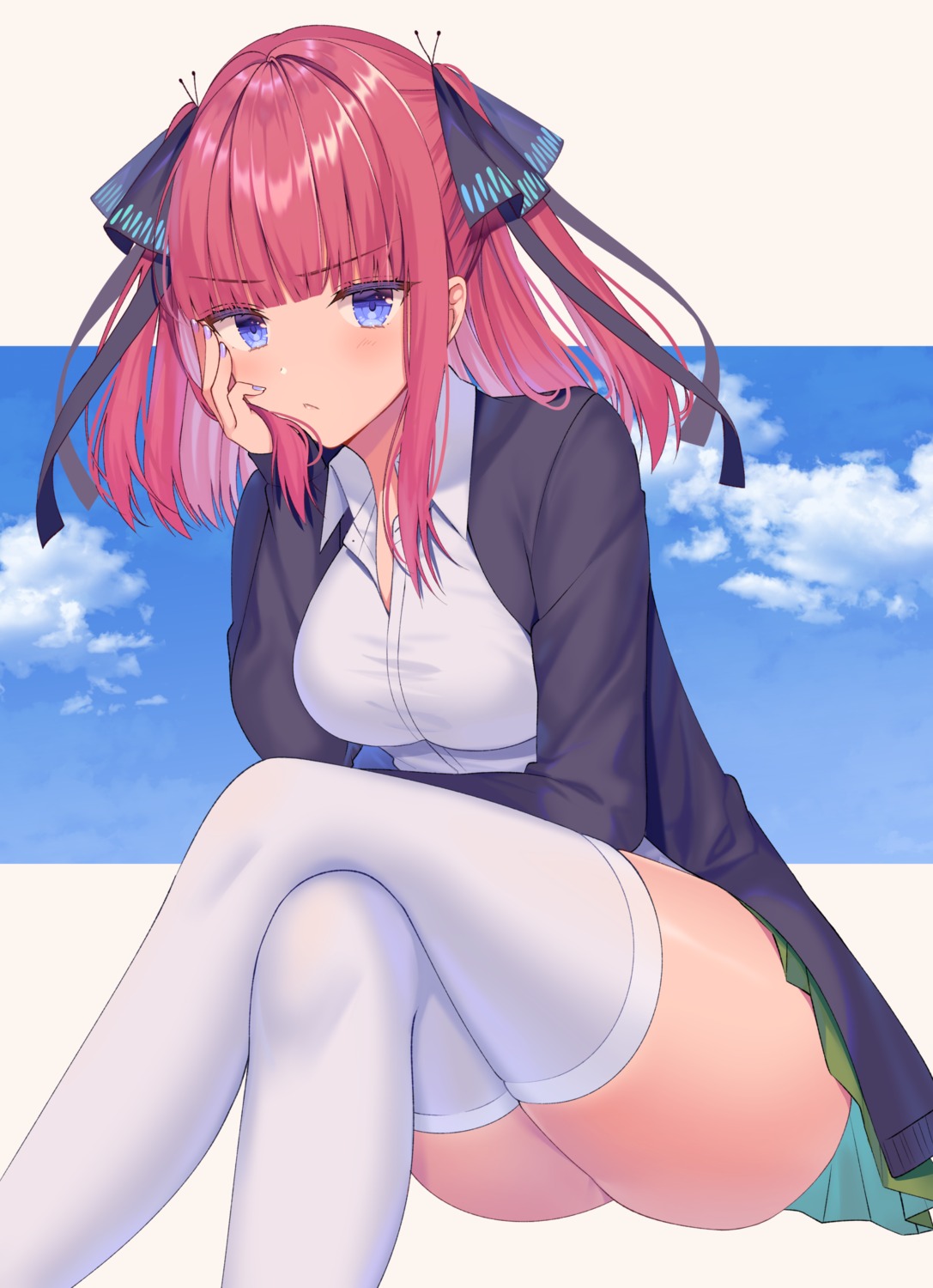 5-toubun_no_hanayome izumo_neru nakano_nino seifuku sweater thighhighs