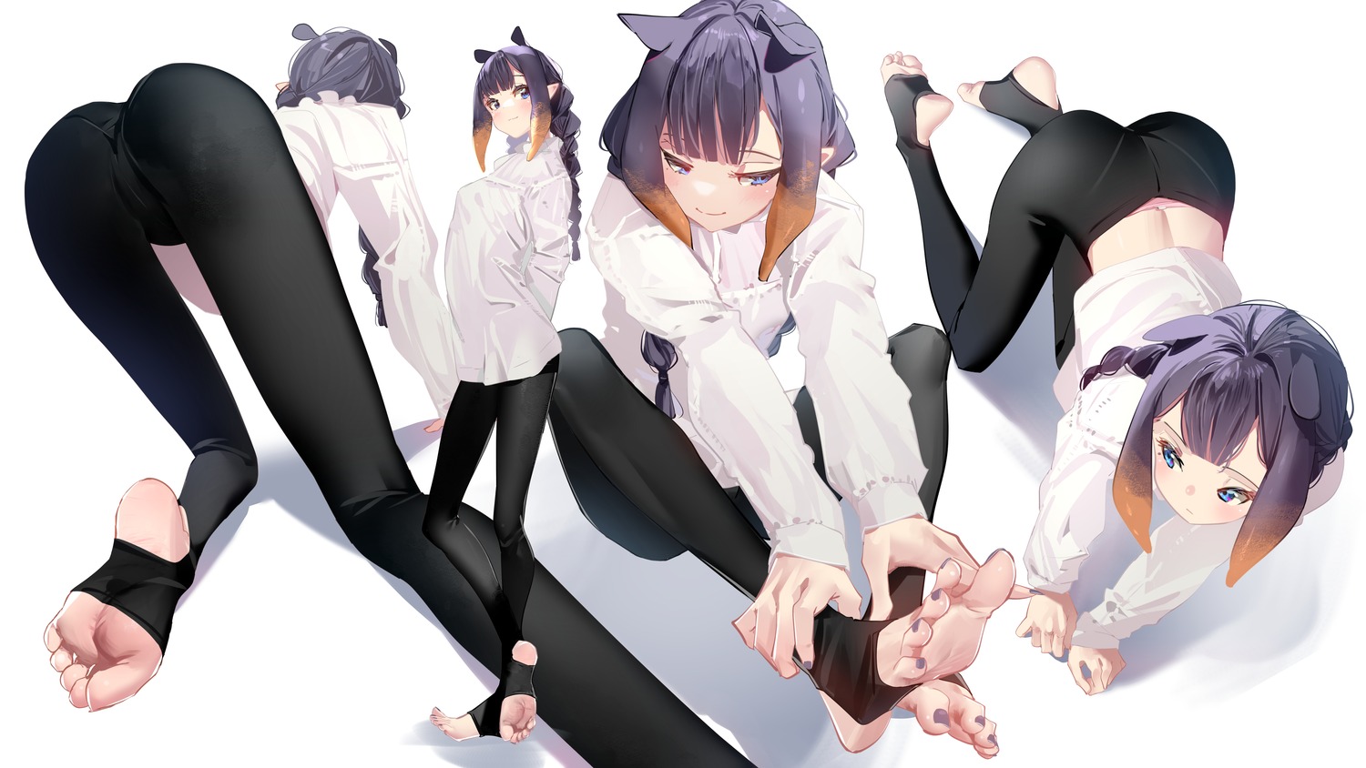 animal_ears ass feet hololive hololive_english ninomae_ina'nis pointy_ears sydus