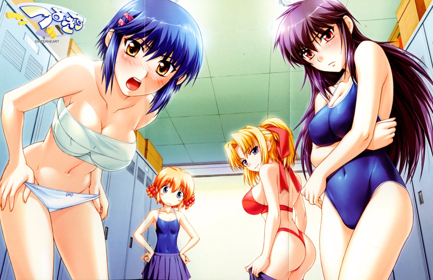 bra cleavage crease fixme kanisawa_kinu kiriya_erika kurogane_otome mahiro_takeumi pantsu sarashi screening swimsuits thong tsuyokiss yashi_nagomi