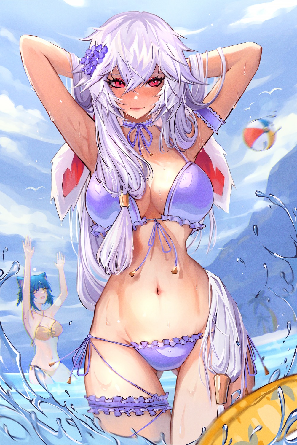 animal_ears bikini garter gweni swimsuits wet