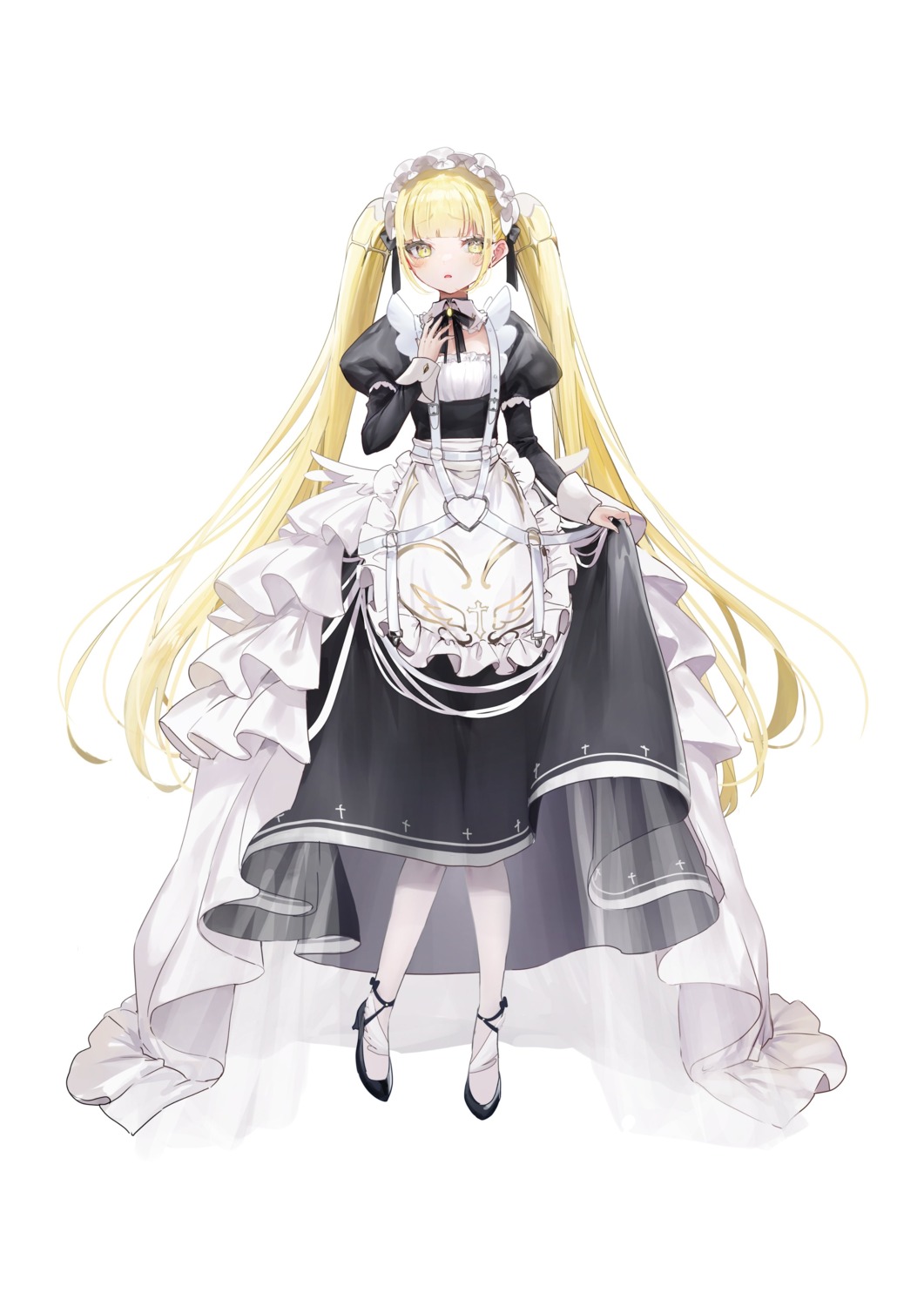 heels kinko_(shibou_yuugi) maid nekometaru see_through shibou_yuugi_de_meshi_wo_kuu. skirt_lift