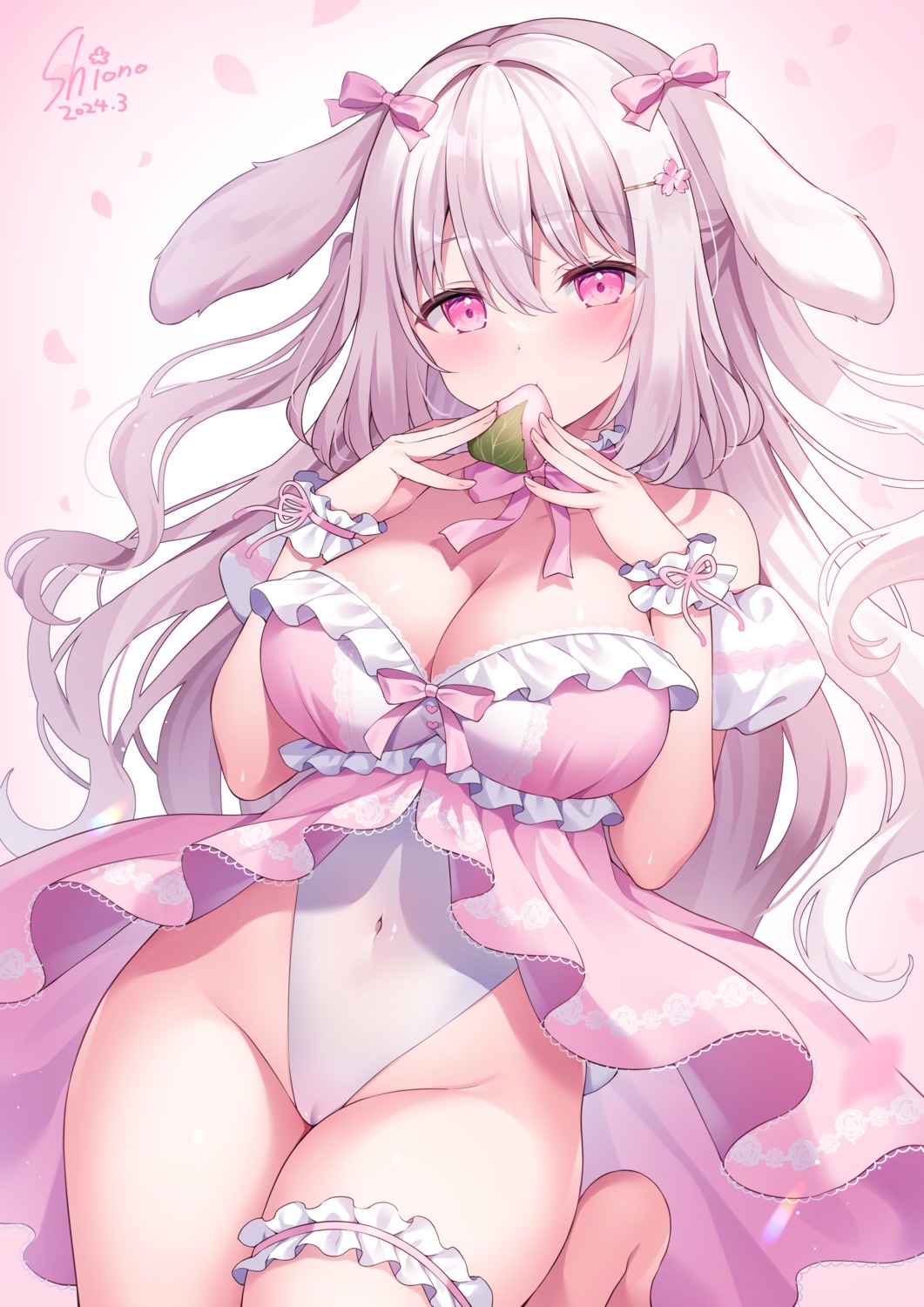 animal_ears bunny_ears cameltoe garter leotard no_bra siooooono skirt_lift tail