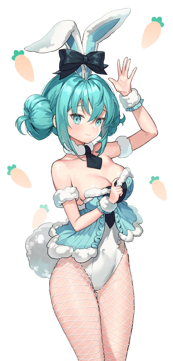 animal_ears bicute_bunnies_miku bunny_ears bunny_girl cleavage fishnets hatsune_miku hyoin no_bra pantyhose tail vocaloid