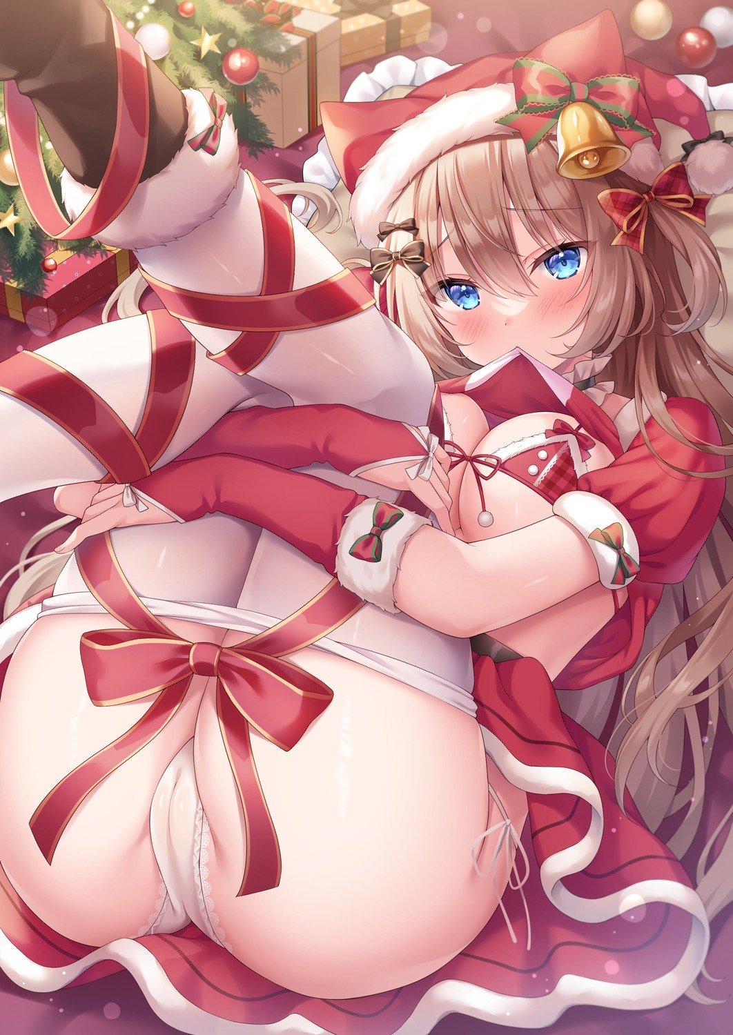 bra cameltoe christmas pantsu pantyhose siooooono skirt_lift string_panties thong