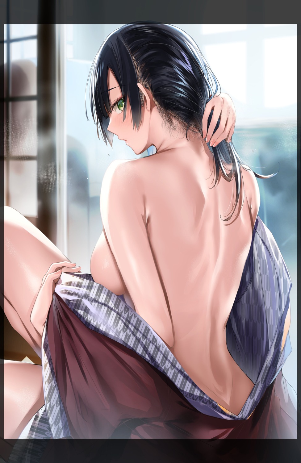 hitotsuba_kaede japanese_clothes kakao no_bra open_shirt ryoushin_no_shakkin_wo_katagawari_shite_morau_jouken_wa_nihonichi_kawaii_joshikousei_to_issho_ni_kurasu_koto_deshita. undressing