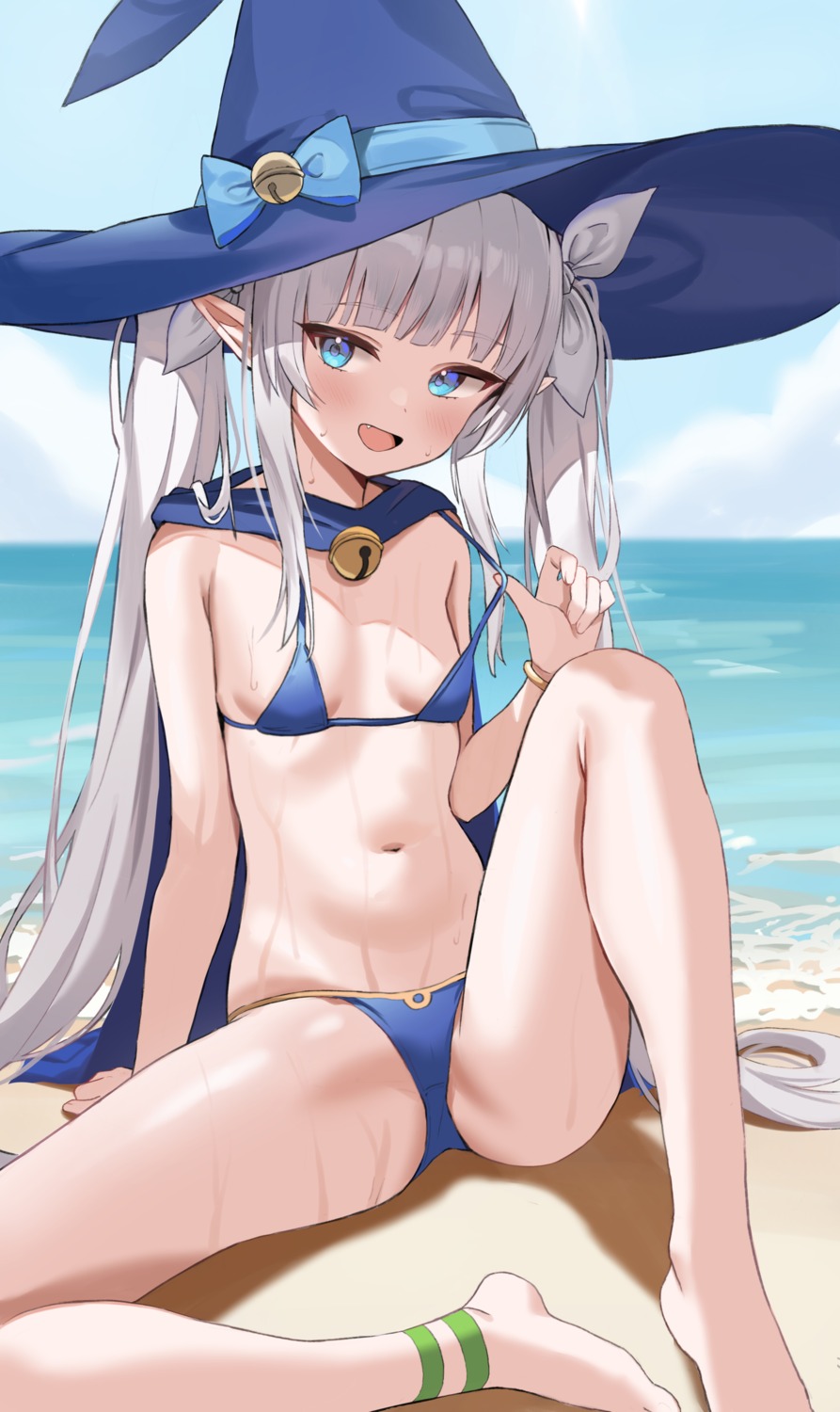bikini loli loloco pointy_ears swimsuits thong undressing wet witch
