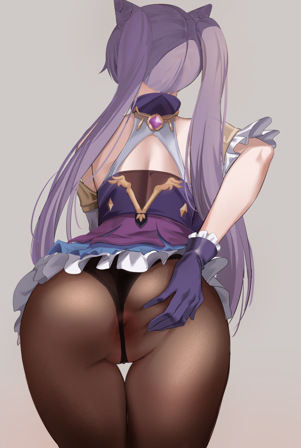 anus asian_clothes ass ass_grab cameltoe cubana genshin_impact keqing pantsu pantyhose skirt_lift thong