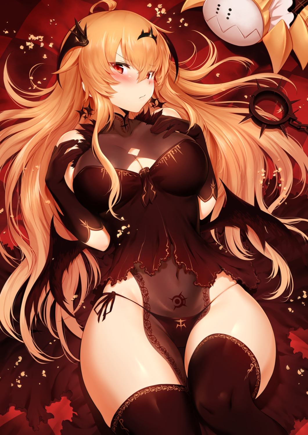 black_rock_shooter chariot cleavage m-da_s-tarou pantsu see_through string_panties thighhighs wings