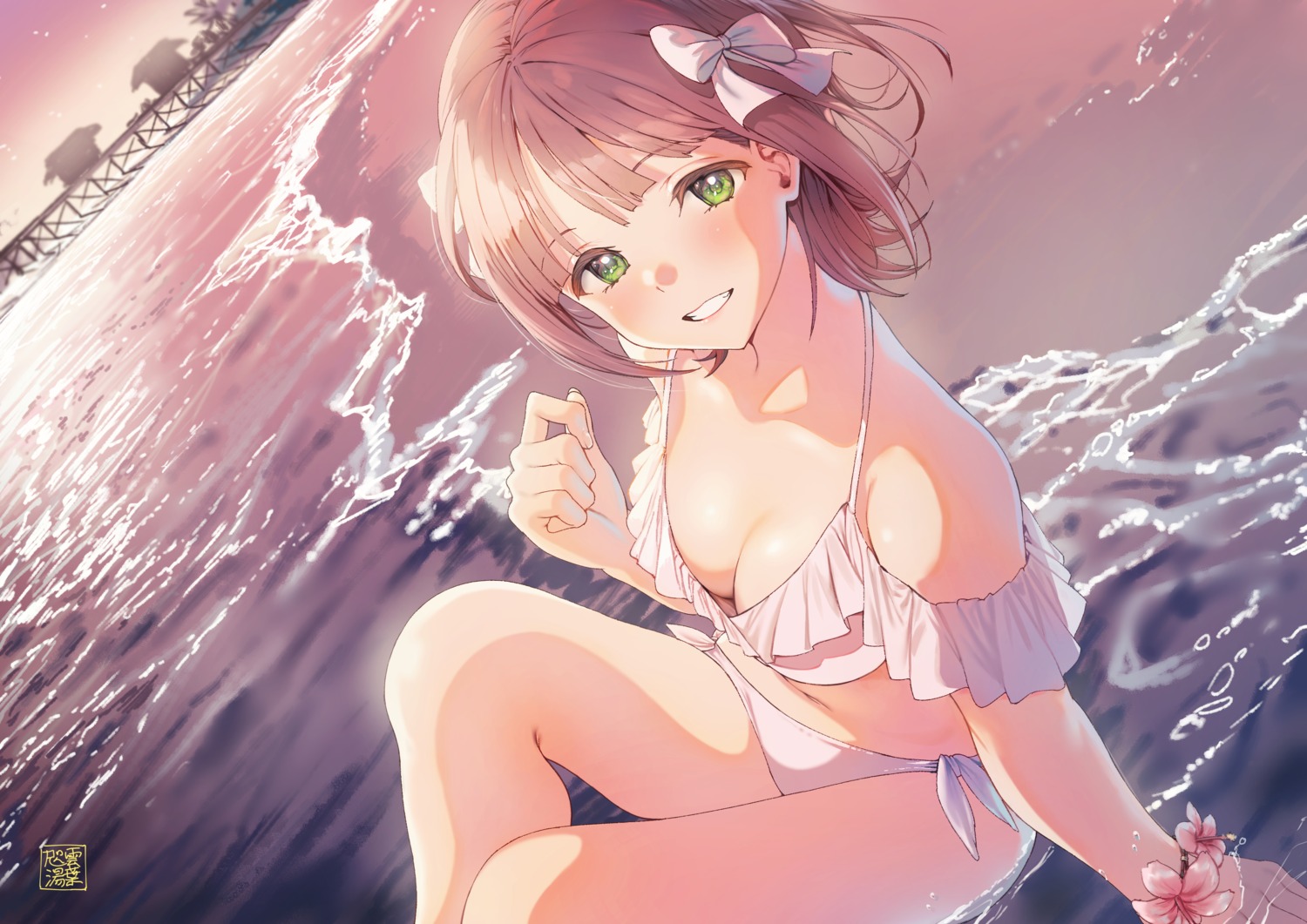 amami_haruka atagumo_yuba bikini cleavage swimsuits the_idolm@ster wet