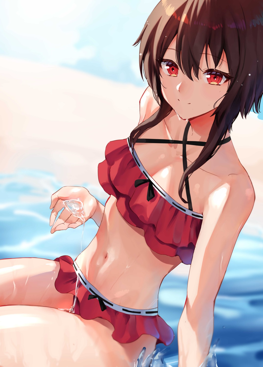 bikini cleavage kono_subarashii_sekai_ni_shukufuku_wo! megumin rororo swimsuits wet