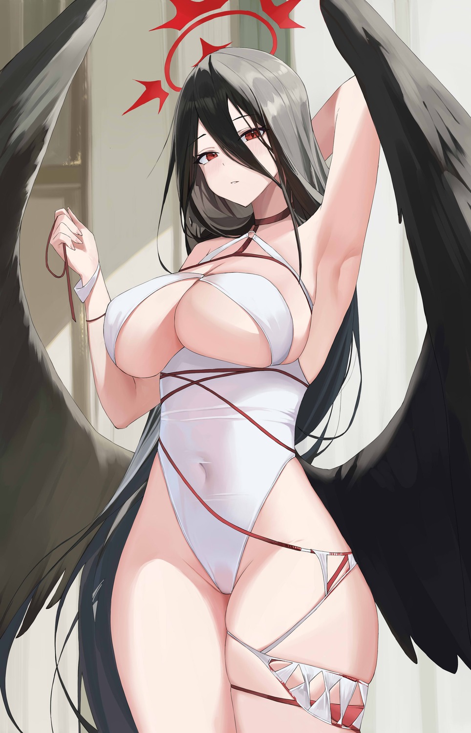 angel blue_archive garter hanekawa_hasumi kittf swimsuits wings