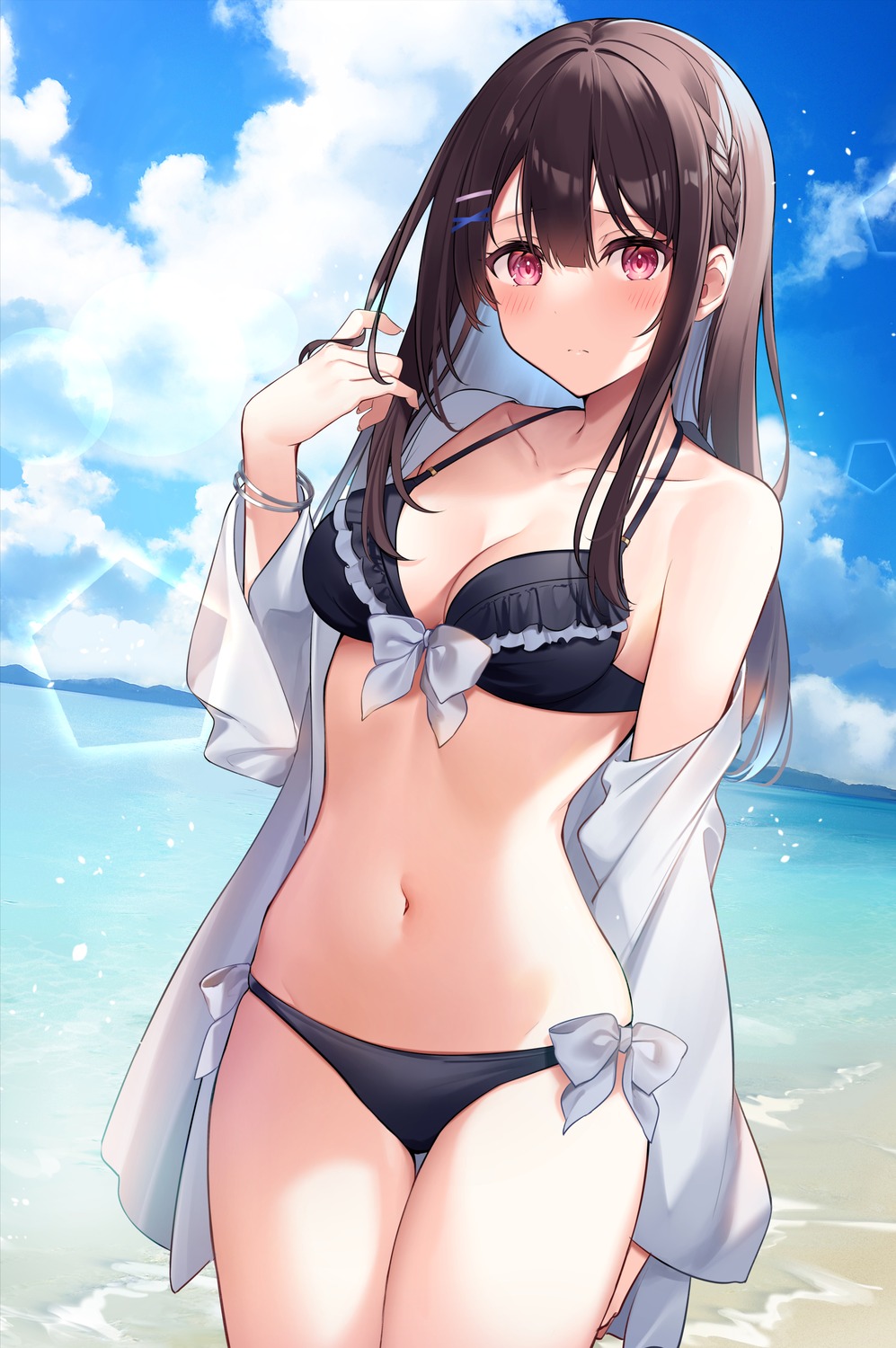 kisaragi yuri bikini cleavage open shirt swimsuits | #1105962 | yande.re