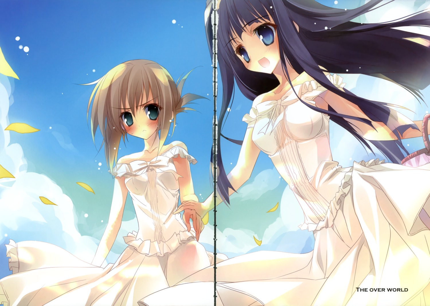 dress gap karomix karory no_bra skirt_lift subarashiki_hibi summer_dress tachibana_kimika takashima_zakuro