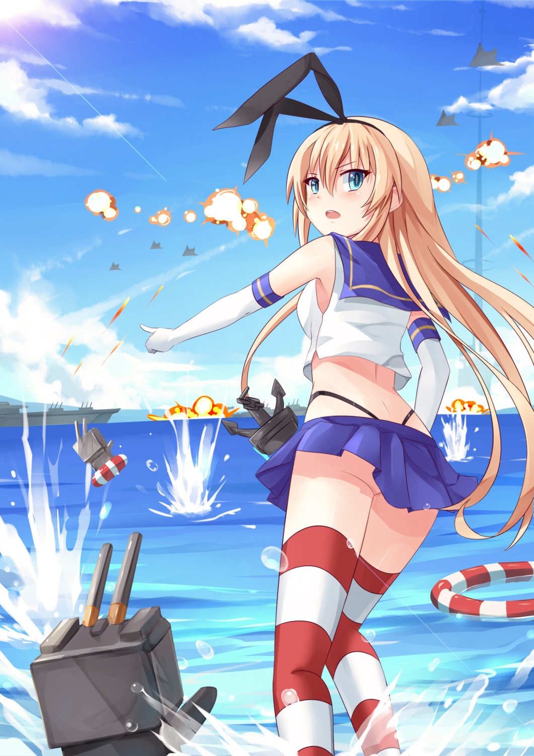 kantai_collection mmrailgun rensouhou-chan shimakaze_(kancolle) thighhighs