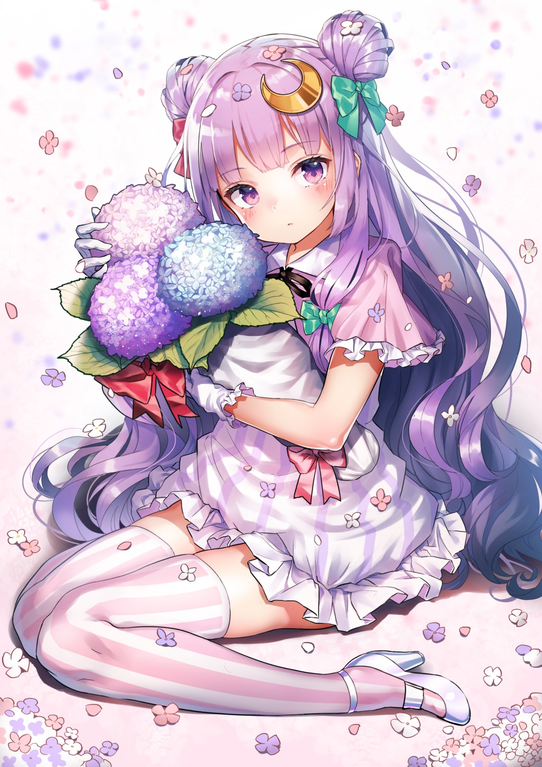 dress heels patchouli_knowledge pyonsuke_(pyon2_mfg) thighhighs touhou