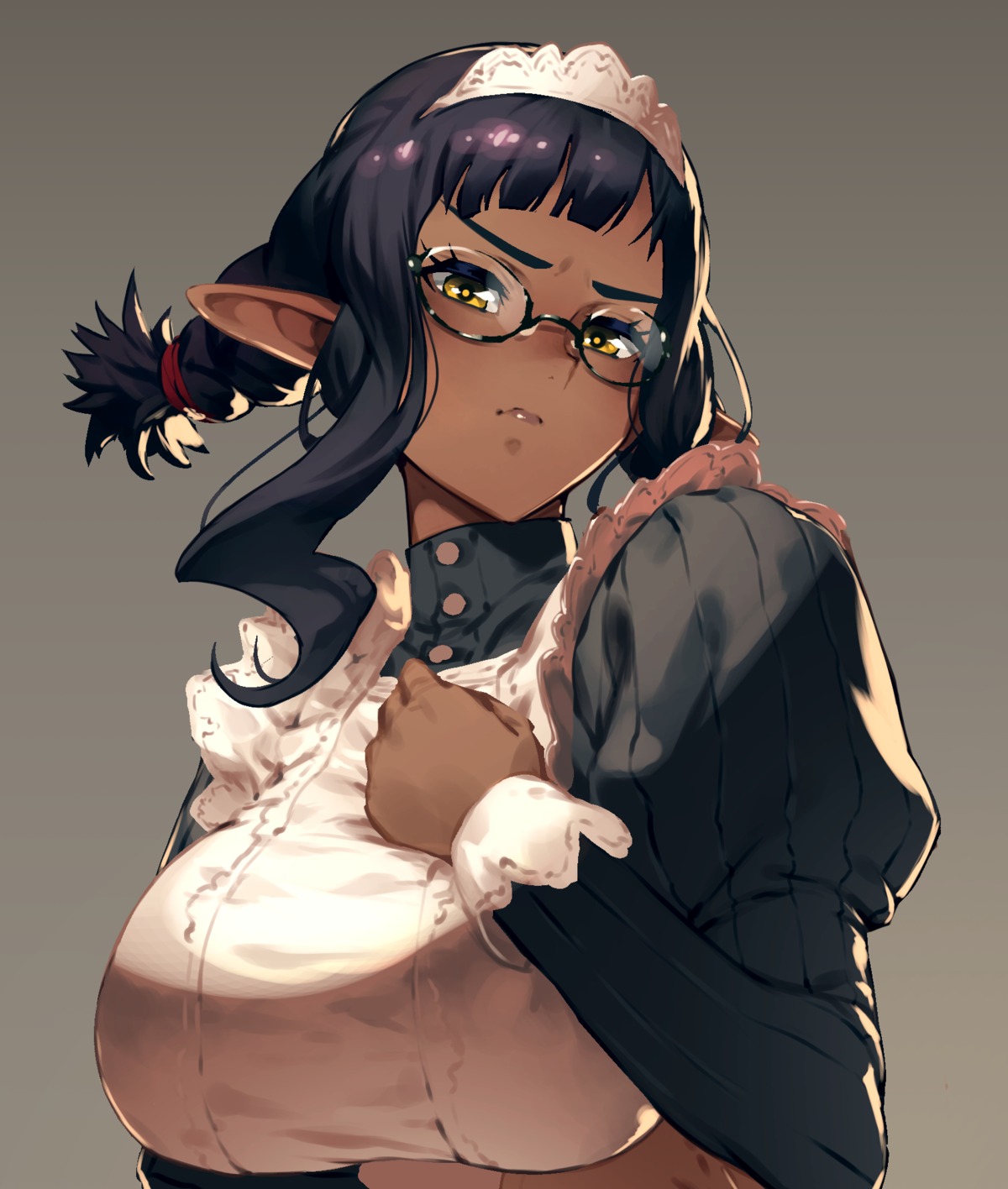 breast_hold cozy maid megane pointy_ears