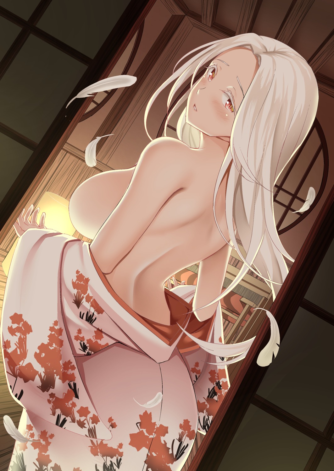 breasts kimono kinata7 no_bra open_shirt