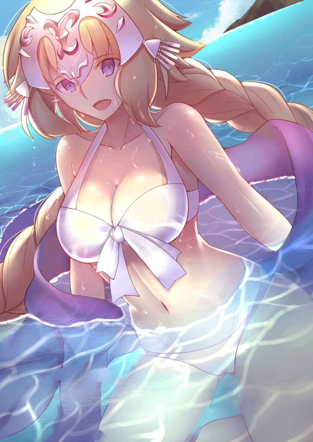 bikini cleavage fate/apocrypha fate/grand_order fate/stay_night jeanne_d'arc jeanne_d'arc_(fate) paperfinger swimsuits wet