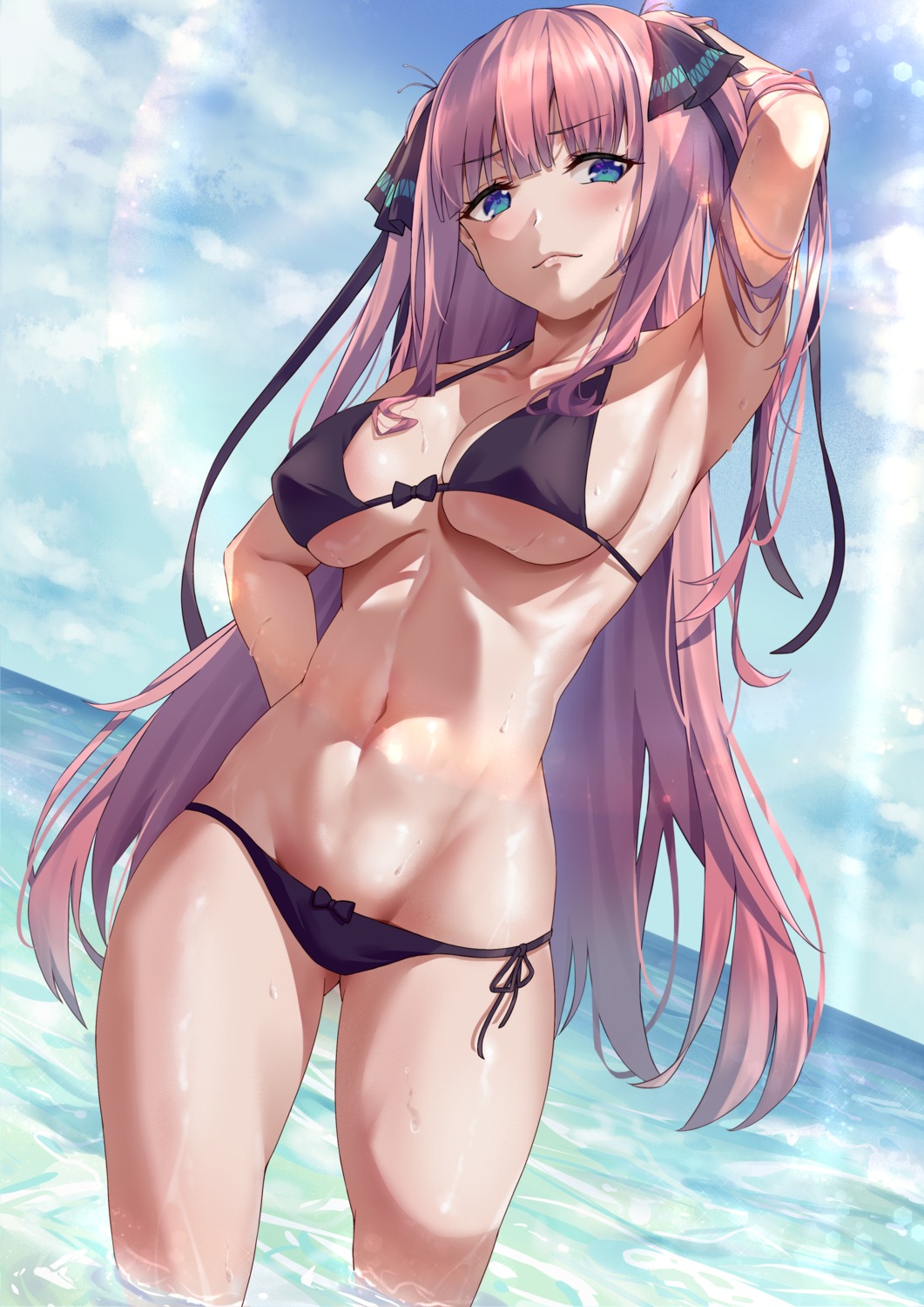 5-toubun_no_hanayome bikini erect_nipples nakano_nino swimsuits wet yukiaka