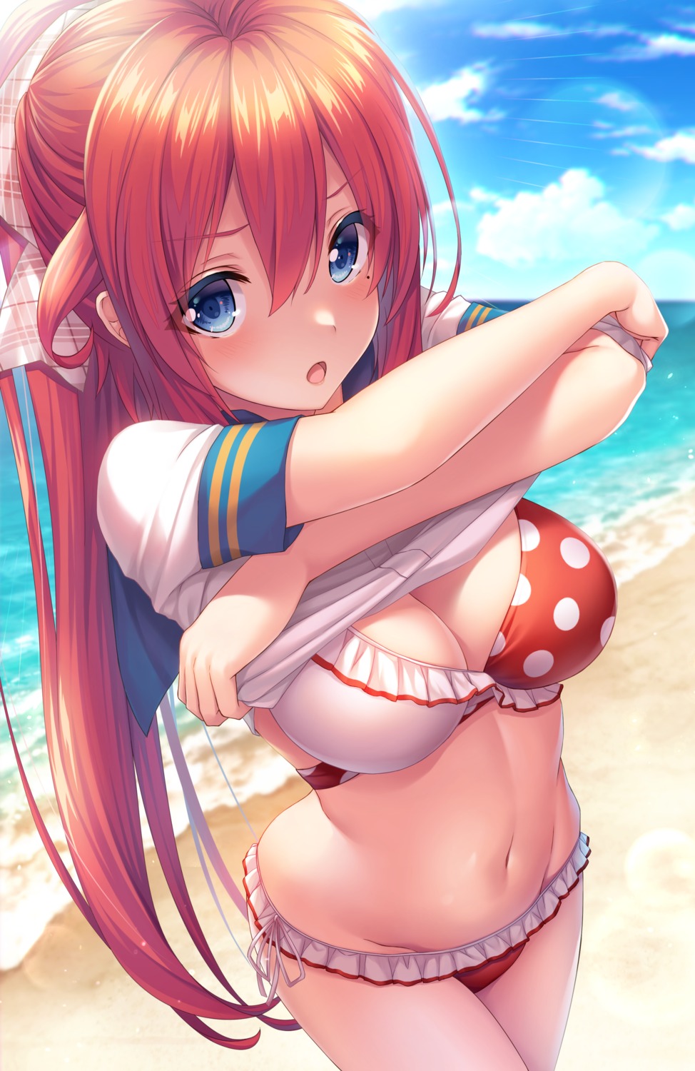 bikini maijin seifuku shirt_lift swimsuits