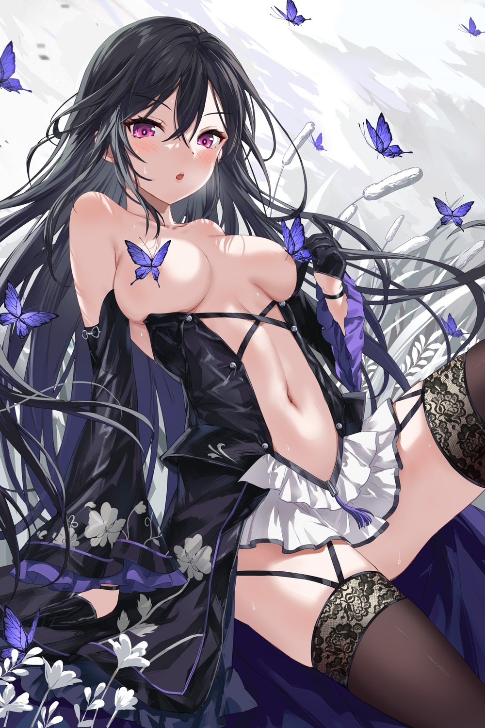 areola bai_winchester breasts closers devil_heavens no_bra pasties stockings thighhighs