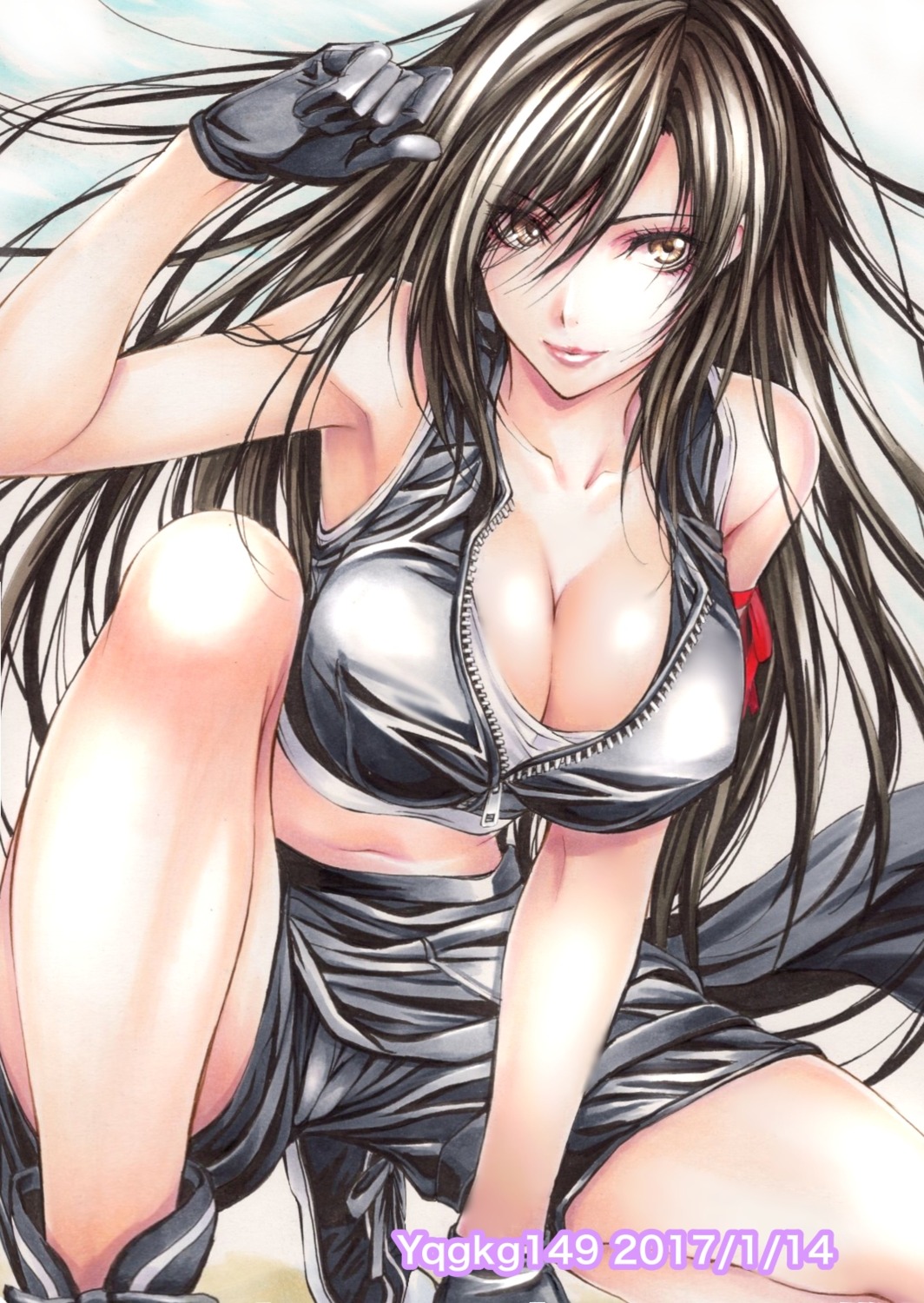 cleavage erect_nipples final_fantasy final_fantasy_vii open_shirt tifa_lockhart yqgkg