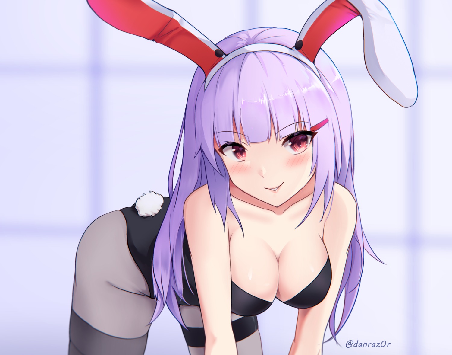 animal_ears bunny_ears bunny_girl danraz0r garter no_bra pantyhose reisen_udongein_inaba tail touhou