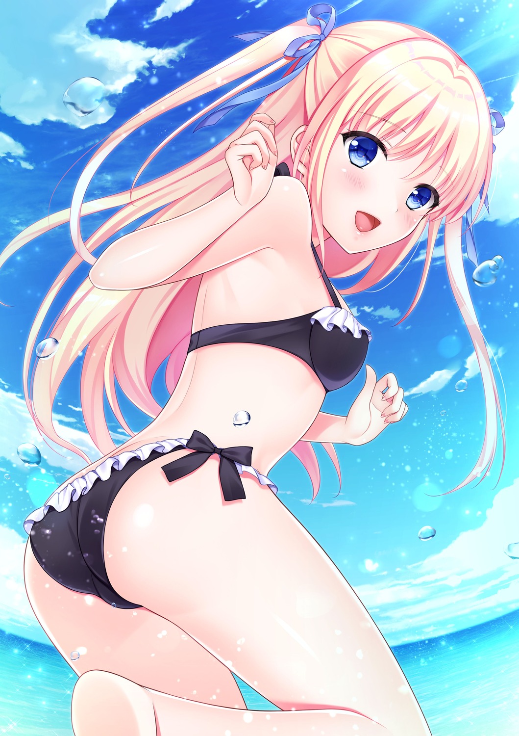 akino_subaru ass bikini sakura_rein swimsuits tone_work's tsuki_no_kanata_de_aimashou