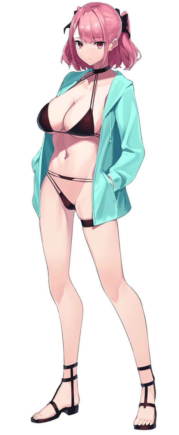 bikini garter open_shirt swimsuits yamanokami_eaka