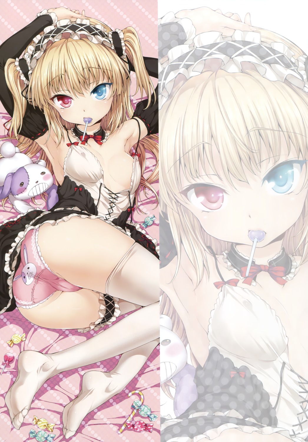 ass boku_wa_tomodachi_ga_sukunai cameltoe dress feet garter hasegawa_kobato heterochromia hisasi neko_wa_manma_ga_utsukushii no_bra pantsu thighhighs