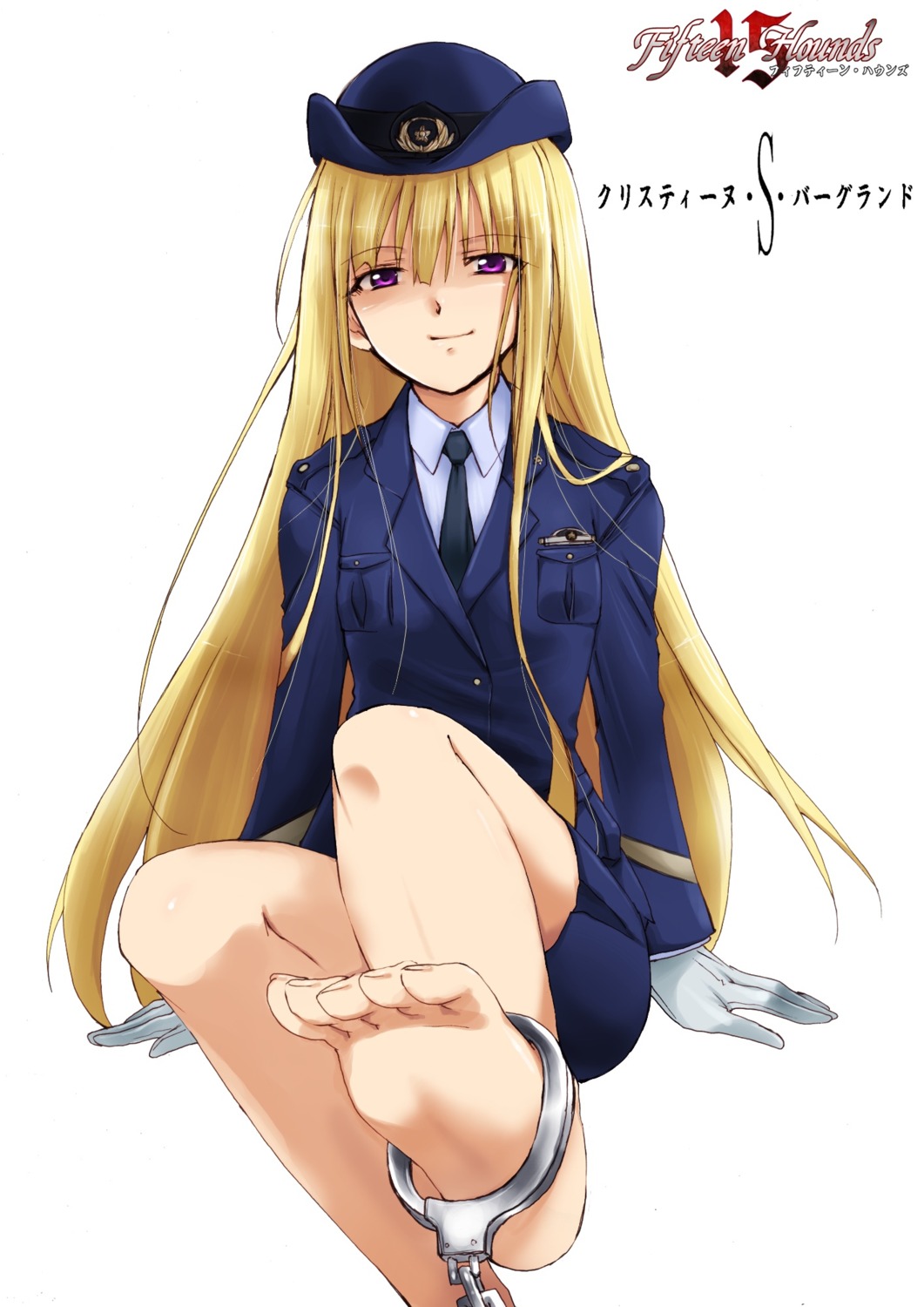 feet fifteen_hounds jpeg_artifacts kaiga police_uniform