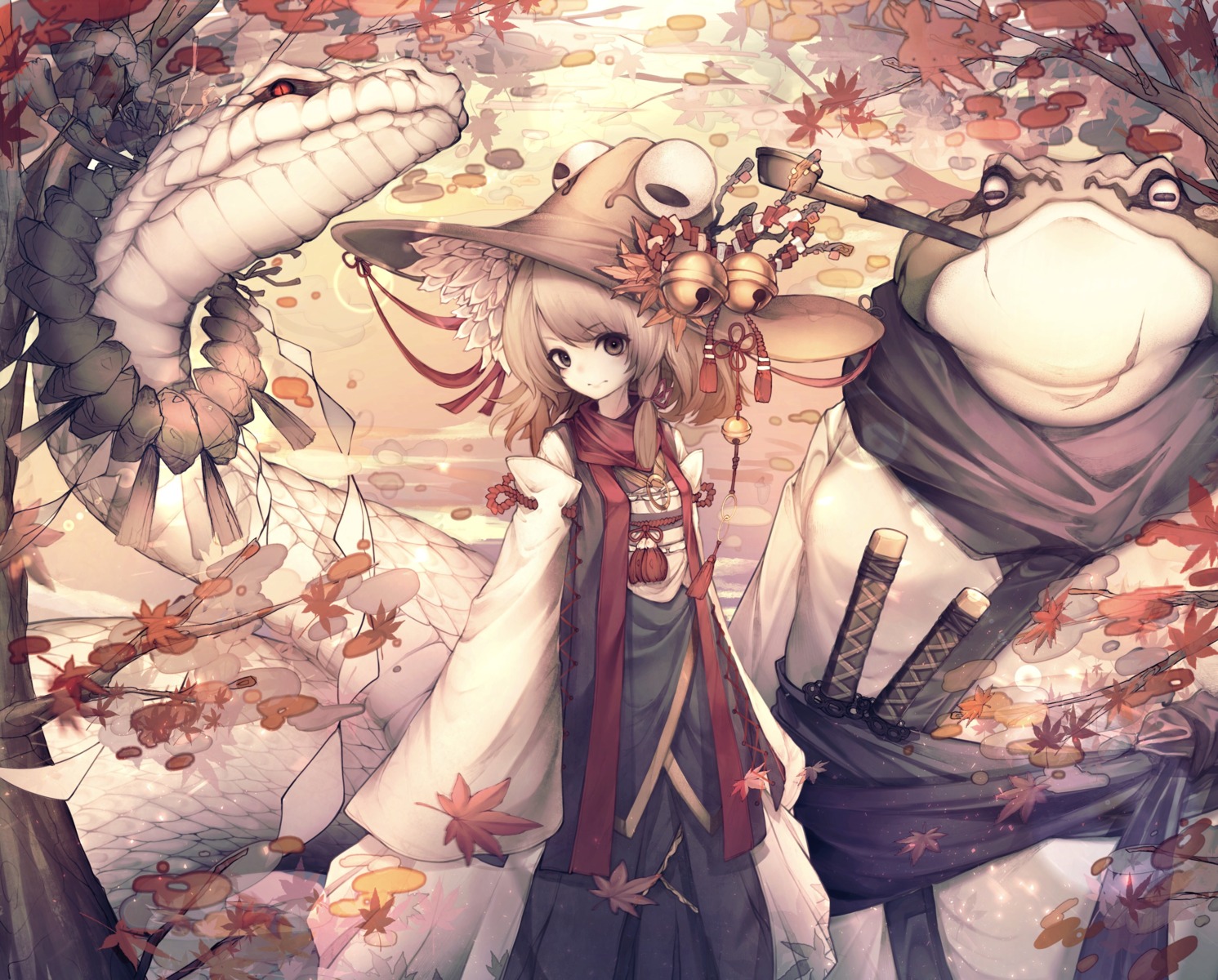 hito_komoru japanese_clothes mishaguji moriya_suwako sword touhou