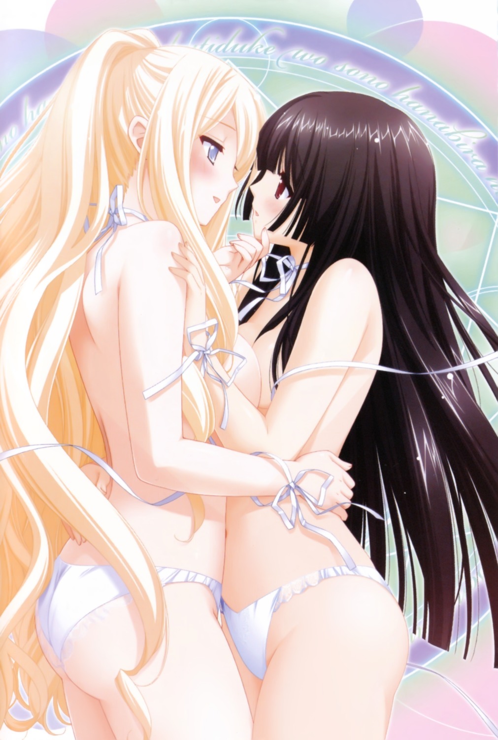 kani_biimu kirishima_shizuku pantsu shitogi_elis sono_hanabira_ni_kuchizuke_wo symmetrical_docking topless yuri