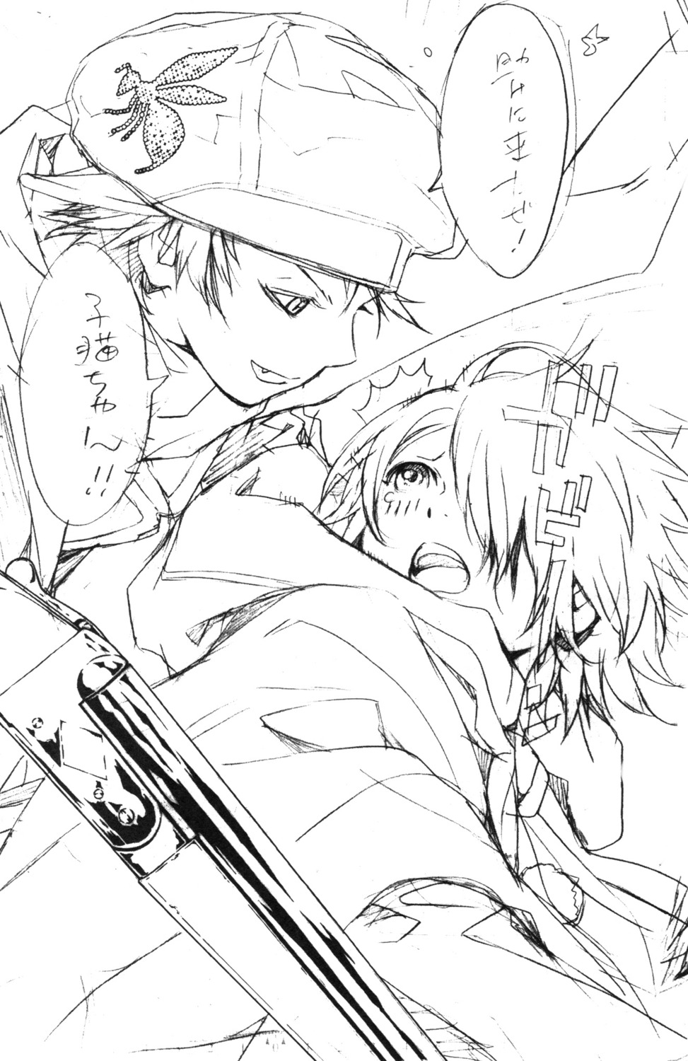 asada_hiroyuki lag_seeing lala_chan_(lag_seeing) male sketch tegami_bachi zazie_winters