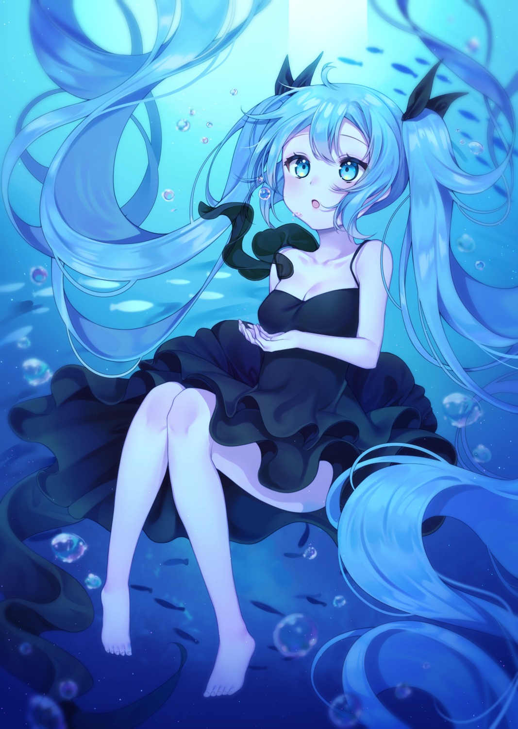 cleavage dress hatsune_miku reel_(riru) vocaloid