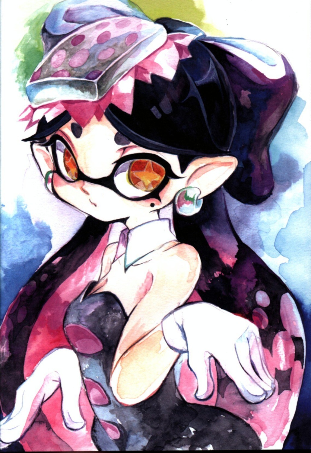 callie_(splatoon) dress pointy_ears sakurato_arusu splatoon