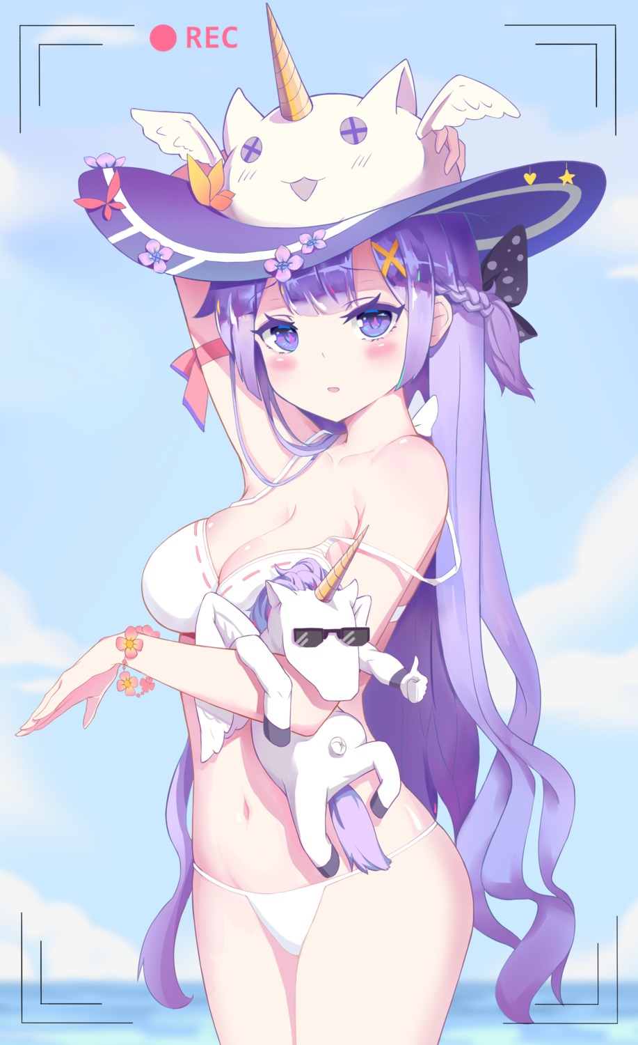 azur_lane bikini cleavage kei_kei_(854174652) swimsuits unicorn_(azur_lane)