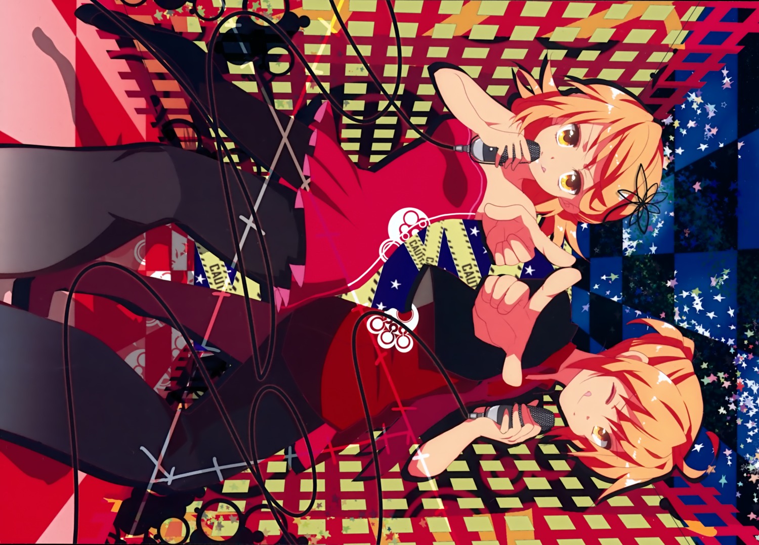 dress kagamine_len kagamine_rin marirero_a pantyhose vocaloid