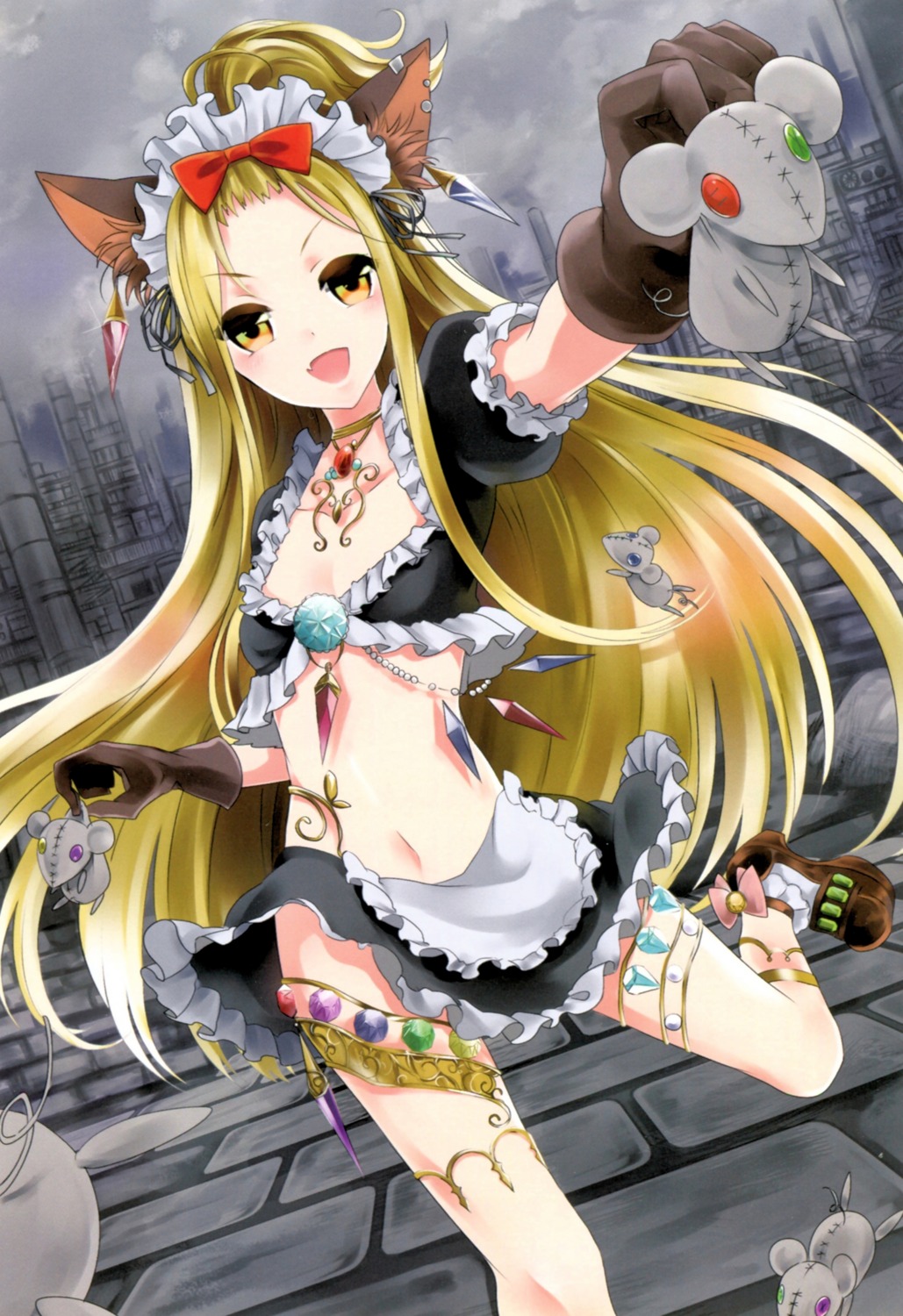 animal_ears cleavage garter maid tagme