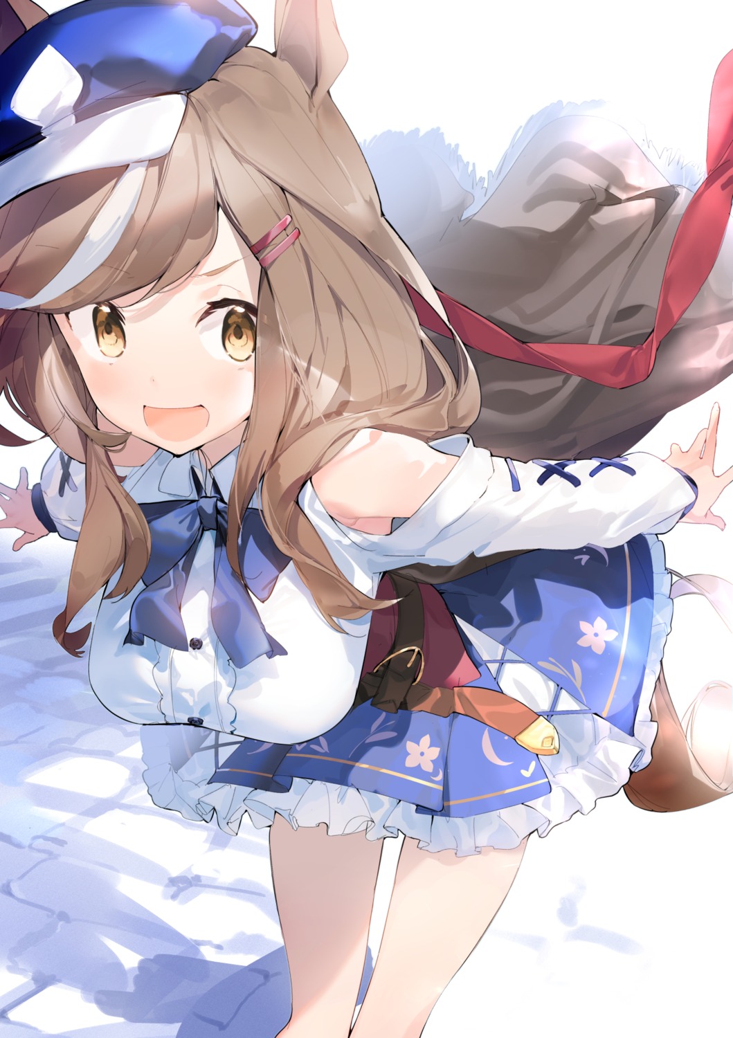 aida_(chinhung0612) animal_ears matikane_tannhauser_(umamusume) skirt_lift tail uma_musume_pretty_derby uniform