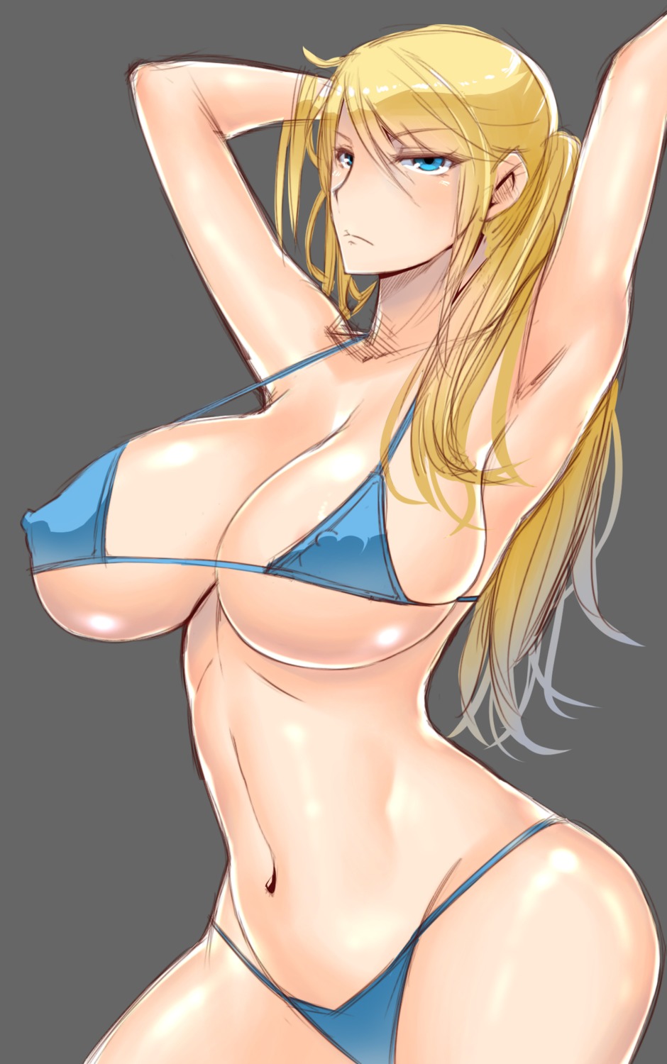 bikini erect_nipples metroid samus_aran sketch swimsuits wolffeld