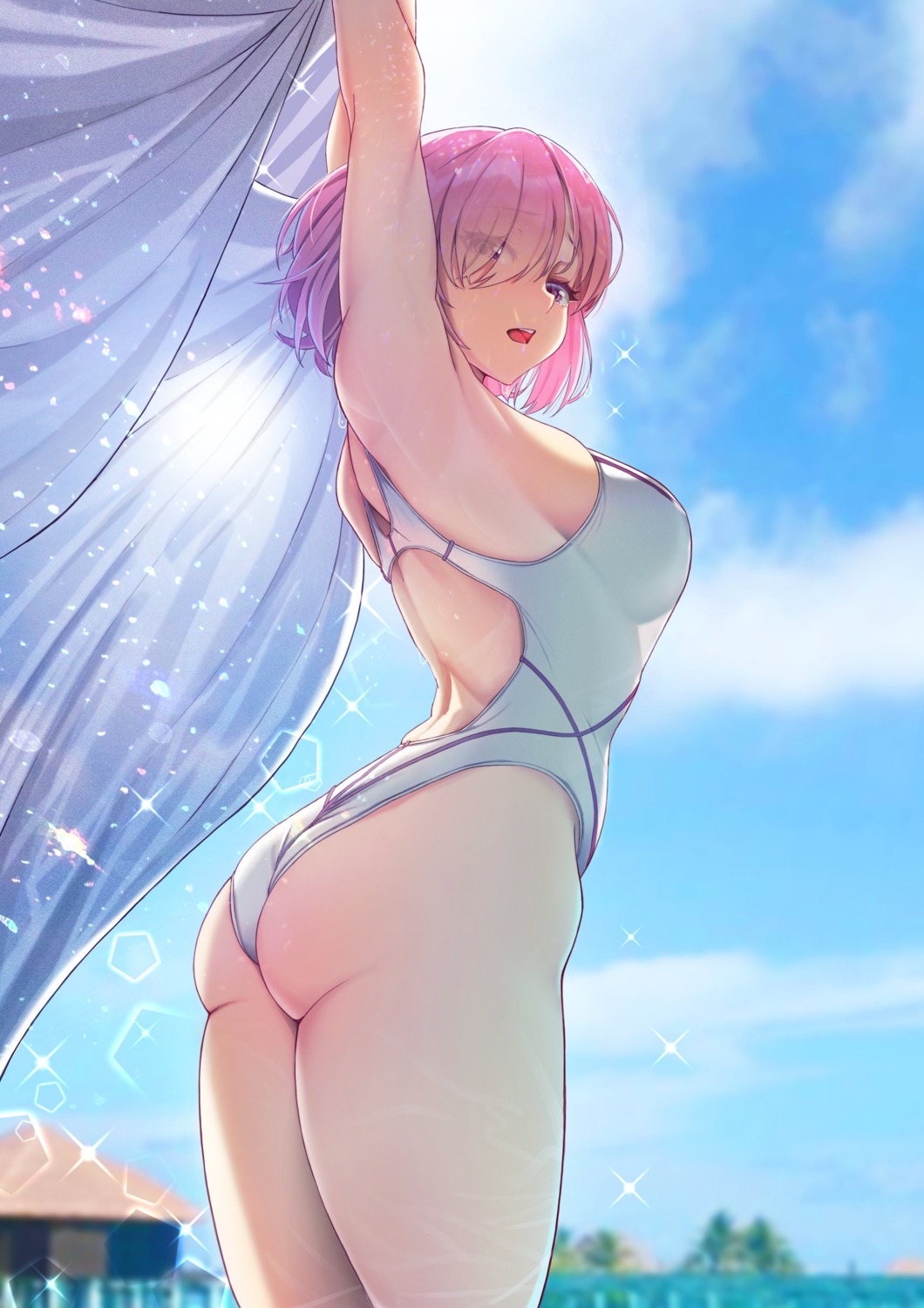 ass fate/grand_order mash_kyrielight see_through solar_(happymonk) swimsuits